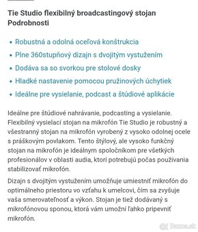 Tie Studio flexibilný broadcastingový stojan - 10