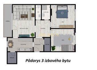 KOMPLETNE ZREKONŠTRUOVANÝ 3 IZBOVÝ BYT S LOGGIOU, SNINA - 10