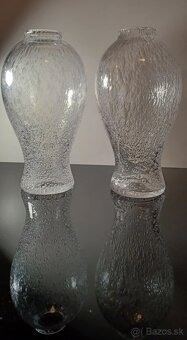 Krásna bublinková váza z fúkaného skla výška 21 cm - 10