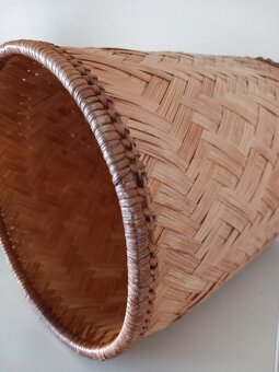 Stará prútená/lyková nádoba, košík 23x18,5 cm - 10