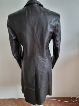 tmavohnedý kožený kabát veľ. 36/38 - 10