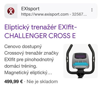 Magnetický eliptický trenažér Exifit Challenger Cross E - 10