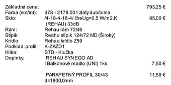 Balkónové dvere REHAU SYNEGO - 10