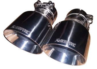 Leštená Nerezová univerzálna koncovka výfuku Logo Akrapovič - 10