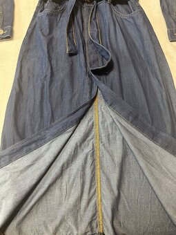 Džínsové dlhé šaty s opaskom zn. UNCS - 10