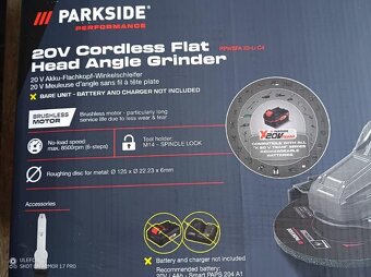 PARKSIDE PERFORMANCE®Aku uhlová brúska PPWSFA 20-Li C4 Záruk - 10