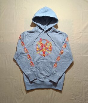 Palace flamed hood sivá mikina s ohňom S - 10