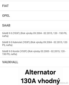 Alternator Ridex 130A Fiat,Opel,Saab,Vauxhall - 10