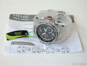 SMAEL 8007 Transparent Dual-Time vodotesné športové hodinky - 10