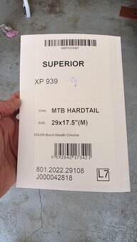 Predám MTB Superior XP 939 29x17,5", matte black/stealth c - 10