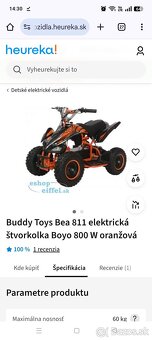 Detská elektrická štvorkolka Buddy Toy Bea - 10