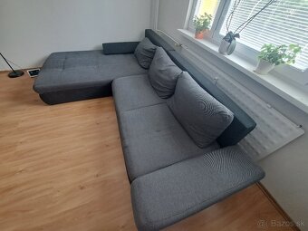 Sedacia súprava / rozkladací šedý gauč - 10