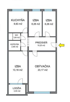 4-izbový byt, 79 m2, lodžia (3.p/8), Košice KVP Wuppertálska - 10