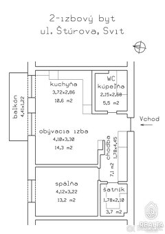 Moderný 2-izbový byt s balkónom na prenájom – Svit - 10
