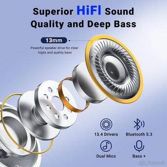 Bezdrôtové slúchadlá Godyse J90 - Bluetooth 5.3,ENC, IPX6 - 10