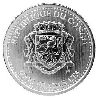 Stříbrná investiční mince Kongo Gorila 1 Oz 2015 až 2023 - 10