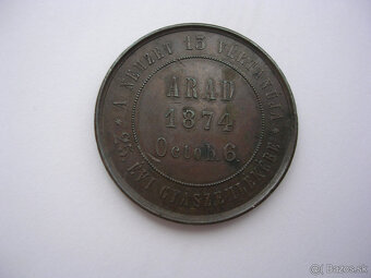Strieborná a bronzová medaila 1874 ARAD - 10
