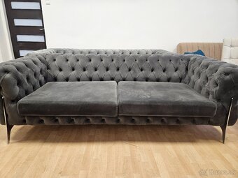 Chesterfield štýl 3+3+1,nerozťahovacia,NOVÁ SEDAČKA - 10