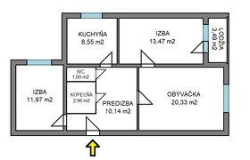 3-izbový byt, 70 m2, lodžia (9.p/9), Košice Čínska - 10