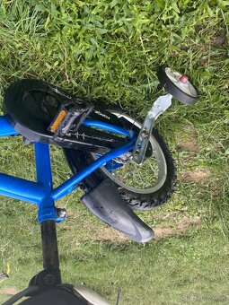 Detsky bicykel s pomocnými kolieskami Modrý - 10