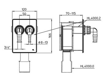 Sifón podomietkový DN50/40 pre napojenie 2 spotrebičov - 10