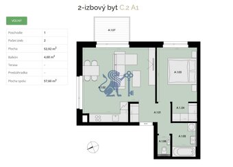 Na predaj 2-izbový byt s balkónom - A1 - 10