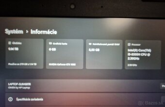 HP omen 17" 6gb grafika 1060TI - 10
