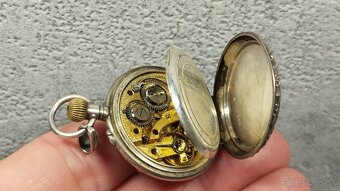 Staré stříbrné kapesní malované hodinky, PACKETOU IHNED - 10
