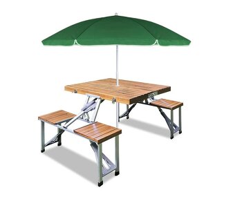 Skladaci kempingový set - 3 farby - zloženie do kufríka - 10