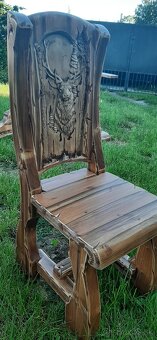 Drevený stôl Poľovnicke motivy 90×200cm+10stoliček - 10