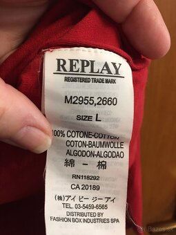 REPLAY originál pánske tricko red L - 10