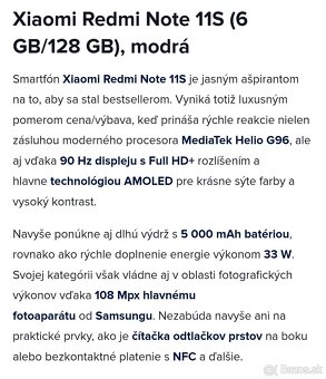 Xiaomi Redmi Note 11 S modrý - 6/128 GB - TURZOVKA - 10