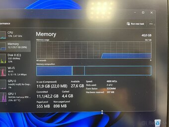 Notebook DELL i7(12700H) RTX3050Ti 40GB Ram - 10