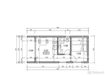 CELOROČNÝ MOBILNÝ DOM V ROZMERE 7x3,5 + 1m terasa - 10