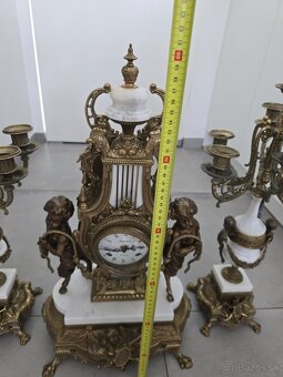 Krbove hodiny a svietniky Mramor bronz - 10