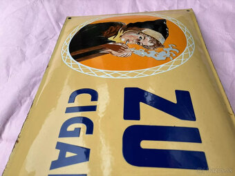 Smaltovaná ceduľa. Originálna smaltovaná ceduľa. CIGARETY ZU - 10