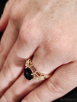 Prsteň zo 14ct žltého zlata s 2,64ct Turmalínom a Zafírmi - 10