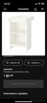 Prebalovací pult s policovým dielom a podložkou IKEA - 10