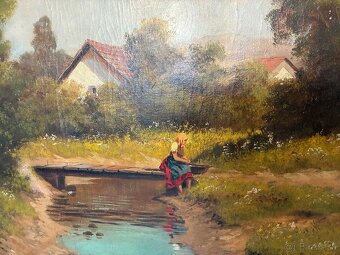 Stará olejomaľba na plátne - 10