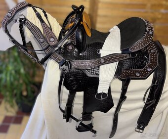 Westernový sedlový komplet 22) černý - 10