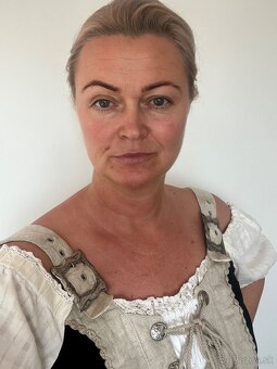 Ľanové folk šaty kroj vel 38 - 10