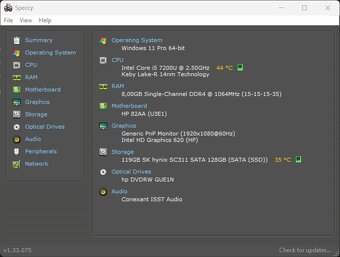 HP Probook 650 G3 /Intel Core i5-7200U/8GB RAM/128GB SSD - 10