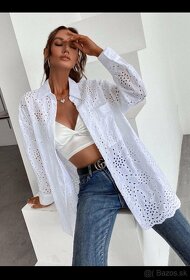 ZARA - nádherná biela madeirová košeľa PC 49,95 € - 10