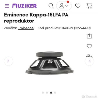 15" 600W Eminence Kappa 15LFA, 8 Ohm - 10