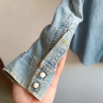 Vintage Levis modrá džínsová košeľa riflová košeľa L - 10
