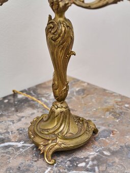 Párové bronzové svietniky z 19. storočia – elektrifikované - 10