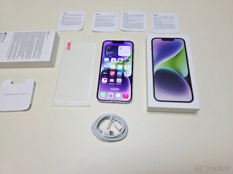 APPLE IPHONE 14 128GB PURPLE TOP STAV,BATERKA 100% - 10