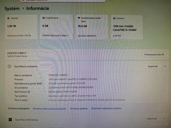 Herný počítač i5-12400F / RTX 3060 Ti / 16GB / 500GB SSD - 10