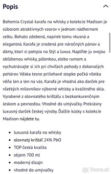 Karafa dekanter Bohemia Crystal Madison zberateľská kvalita - 10
