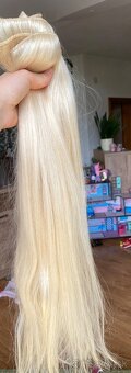 Nenosené ľudské clip in vlasy 60 cm - 10